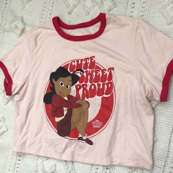 The Proud Family Penny Proud Raglan Cropped Boxy Short Sleeve Tee T-Shirt XL - Picture 2 of 8